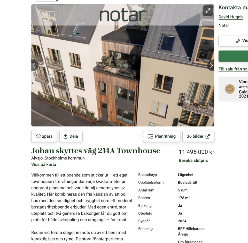 Karin aknngårds hus till salu